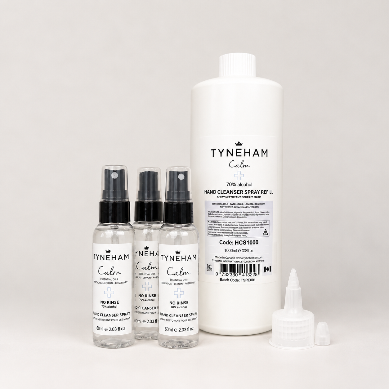 Hand Cleansing Spray Trio & Refill Set
